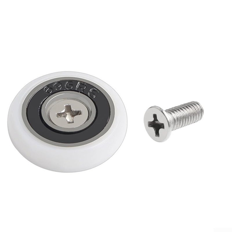 حزم من 8 عجلات بديلة لأبواب الحمام بعجلات نايلون مقاس 19 مم و23 مم و25 مم مع مسامير فولاذية مقاومة للصدأ - Image 3